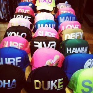 Esky Flavor Surf Beach Pink Gold LOVE Trucker Hat